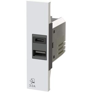 4Box Enchufe de Pared USB 3.0A Blanco para Actualización Retrofit con Compatibilidad Bticino Living Now - Product Image 1