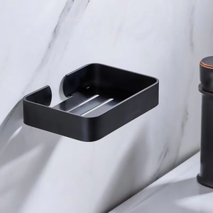 Jabonera de Metal Bronce Mate para Montar en la Pared, Rectangular, con Drenaje Automático, Estante de Baño, Diseño Minimalista - Product Image 5
