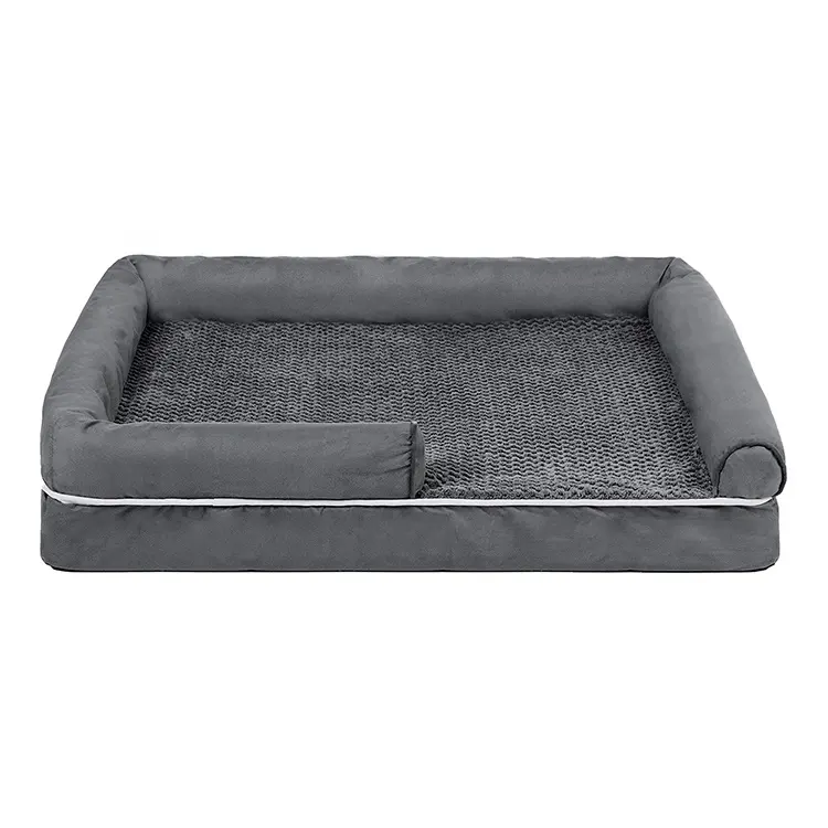 Pluche Custom Groothandel Bestseller Luxe Memory Foam Hond Bed Bolster Huisdier Producten