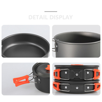 Casserole de camping en plein air portable avec logo personnalisé bouilloire pliable en aluminium titane batterie de cuisine en plein air pour la randonnée pique-nique