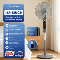 Ventilateur sur pied électrique réglable en hauteur par le fabricant, 16 pouces, avec télécommande