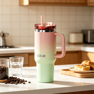 40oz Thermobecher mit Personalisierung, Edelstahl, doppelwandig isoliert, mit lebensmittelechtem Silikon-Trinkhalm für das Büro, 24h Kälteerhaltung - Product Image 2