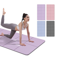 Tapis de yoga pliable, épaisseur 5 mm, matériau TPE, rectangle, couleur unie, portable, pour exercices à domicile, fitness, hommes, femmes, usage universel