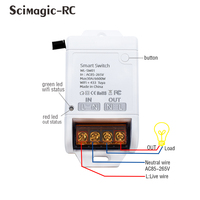 Interrupteur sans fil à télécommande haute puissance WiFi 433Mhz AC90-250V 30A 100M pour usine, ferme, bureau, ventilateur d'évacuation, pompe, plafonnier