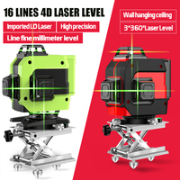 Niveau laser de construction rotatif automatique 4D à 16 lignes auto-nivelant à faisceau vert de 360 degrés Machine-outil de qualité industrielle