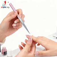 Pinceaux de nail art à manche acrylique dégradé tricolore anti-acétone, réglables 0-20 mm, pour la personnalisation de la longueur des cheveux, avec logo personnalisé