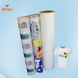 Qinyu poliéster impreso en relieve mascota calor oscuro camiseta seq UIN película de transferencia película DTF