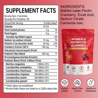 Gummies Probiotiques pour Femmes 5 Milliards de UFC Sans Sucre Saveur Canneberge Végétaliennes Sans OGM Favorisent la Santé Intestinale
