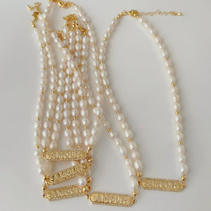 2023 nouveau design perle d'eau douce <span class=keywords><strong>amour</strong></span> charme collier ras du cou - Product Image 2