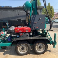 Moteur diesel commercial Deep 4 roues forage de puits d'eau plate-forme de forage hydraulique