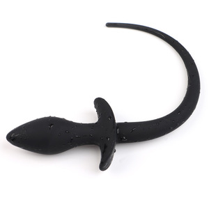 Plug anal en silicone en forme de queue de chien, sensation réaliste, jouet pour adultes, noir - Product Image 2