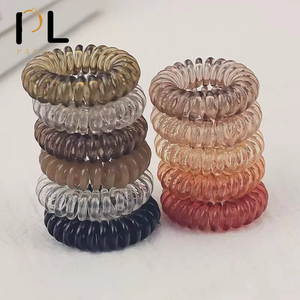 Élastiques à <span class=keywords><strong>cheveux</strong></span> en <span class=keywords><strong>plastique</strong></span> PL, style cordon téléphonique, pour filles, tendance, chouchous - Product Image 1