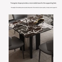 Table de salle à manger en pierre pour restaurant, fabriquée en Chine, ensemble de table à manger 6 places