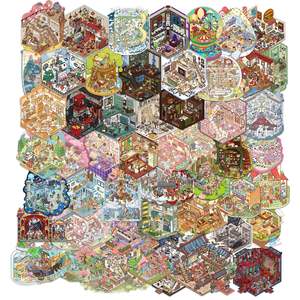 Nouvelle Collection DIY 3D Cabine En Trois Dimensions Sans Coupe Transparent PET Aménagement Paysager Autocollants Décompression pour <span class=keywords><strong>La</strong></span> Décoration Intérieure - Product Image 1