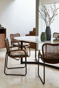 Mesa de comedor de estilo europeo moderno de Scarlett, madera de teca de alta calidad con tapa de vidrio para muebles del hogar - Product Image 4