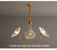 Lustre en cristal moderne, style nordique, lustre doré, idéal pour les salons et les salles à manger, lustre en verre