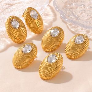 Pendientes Elegantes y Modernos Que No Se Deslustran, Chapados en Oro de 14k y 18k con PVD, Acero Inoxidable 316l, Joyería Fina, Pendientes de Moda para Mujer - Product Image 1