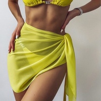 Traje de Baño Enterizo Sexy de Color Sólido para Mujer, Anti-UV, de Secado Rápido, Vestido de Playa y Falda Pareo para la Playa