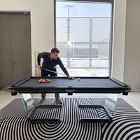 Table de billard acrylique professionnelle 7Ft 8Ft 9Ft Table de billard à domicile Coussins en bois massif Table de billard en verre 9 boules 8 boules