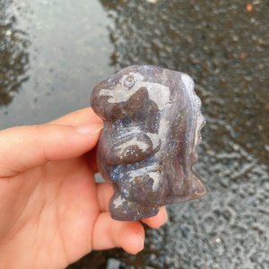 Wholesale Natural <strong>Moss</strong> Agate Dinosaur Carving Crystal Quartz Dinosaur Craft <strong>for</strong> Decoration - Product Image 2