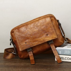 Men's Genuine Leather Crossbody <b>Bag</b> Solid Color Durable Everyday Use - Product Image 1