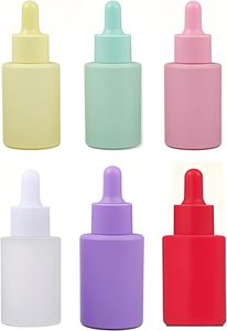 Empty Cosmetic Customized Flat Shoulder Frosting Essential Oil <b>Dropper</b> <b>Bottle</b> 30ml with Box and Logo Print - Product Image 2