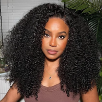 Perruque en cheveux humains vierges bouclés crépus 13x4, perruque afro bouclée en dentelle transparente pour femmes noires, couleurs personnalisables