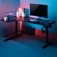 GMD09-2 bureau de jeu en forme de L pour ordinateur PC pas cher meilleure table de jeu rose noir grand bureau d'ordinateur de jeu