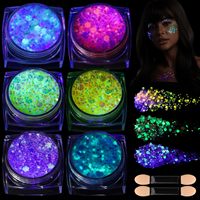 Gel Pailleté Liquide Iridescent Effet Glow-in-the-Dark pour Visage, Yeux et Corps – Idéal Maquillage de Fête et Fournitures de Soirée – Offre Spéciale