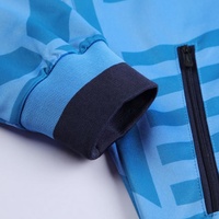 Survêtement de football bleu de qualité supérieure pour homme, veste d'entraînement en polyester