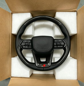 Volante de Fibra de Carbono <span class=keywords><strong>GR</strong></span> para <span class=keywords><strong>Toyota</strong></span> Land Cruiser LC300 Prado LC250 Tundra Tacoma Sequoia, Volante Deportivo Personalizado de Madera - Product Image 6
