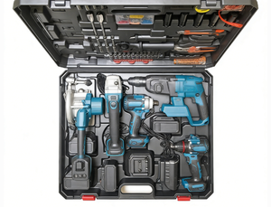 Kit de Ferramentas Elétricas com Furadeira de Impacto Sem Fio e Chave de Impacto, Venda Quente por Atacado Direto da Fábrica, Estojo Rígido, Personalização OEM, Garantia Incluída - Product Image 1