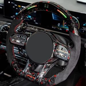 <span class=keywords><strong>Volant</strong></span> en carbone rouge forgé à LED personnalisé pour modèles <span class=keywords><strong>AMG</strong></span> a C E GLE GLC S CLA 2015-2024 Upgrade - Product Image 1