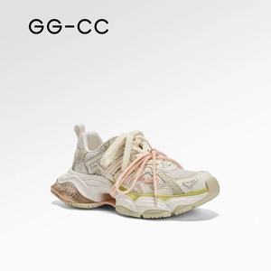 Zapatillas Gg-Cc Dad Shoes para Mujer, con Suela Gruesa, Estilo Casual, Diseño Color Block, Tacón Medio, con Cordones, para Uso Diario - Product Image 2