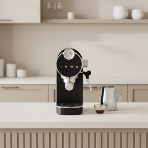 Cafetera Espresso Eléctrica Semiautomática Premium Moderna <span class=keywords><strong>con</strong></span> Diseño Curvo, Luz Ambiental Táctil <span class=keywords><strong>de</strong></span> Color, para Baristas Caseros, Cocina - Product Image 2