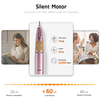 Machine à ongles électrique en plastique de haute qualité 35000 tr/min, faible bruit, usage professionnel en salon, kit de forets, moteur à balais en carbone