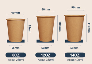 Vasos de Papel Kraft de Pared Simple de 8oz, Reciclables, para Bebidas Calientes, para Llevar, Ecológicos, Desechables, para Café - Product Image 5