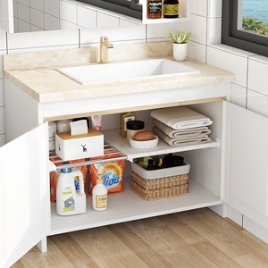 24/36/45cmhot vendita di fascia alta in plastica per la casa casa organizer <span class=keywords><strong>telescopico</strong></span> bordo <span class=keywords><strong>scaffale</strong></span> di stoccaggio senza punzonatura, ripiano di stoccaggio salvaspazio - Product Image 2