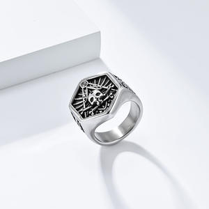 Mode rétro Style gothique crâne en acier inoxydable bijoux tendance 2024 chevalière hommes anneau ordre fraternel accessoires Cool Stuff - Product Image 4