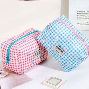 Lettering Applique Bow Plaid <b>Makeup</b> <b>Bag</b> - Product Image 5