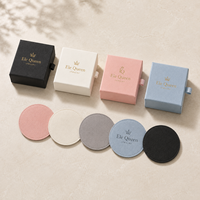Pochette à bijoux ronde pliable de luxe en microfibre pour bagues et boucles d'oreilles, rangement portable et présentation de luxe pour marques de bijoux