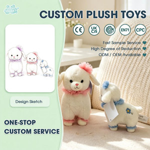Ensemble de jouets en peluche personnalisés en forme de mouton, animaux en peluche doux, jouets câlins, OEM ODM, mascotte personnalisée, vente en gros directe d'usine, fournisseur professionnel - Product Image 1