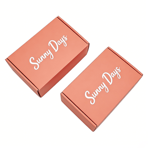 Boîtes d'expédition en carton personnalisées pour vêtements et accessoires, emballages cadeaux bicolores corail et bleu pour vêtements, boîtes d'expédition postales - Product Image 3