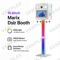 Vanplex – Cabine photo DSLR double écran en métal durable, écran tactile 15,6 pouces, dissipateur thermique, lumière RGB, caméra haut de gamme pour événements et mariages (à louer)