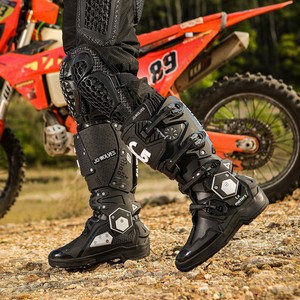 Bottes de moto tout-terrain à double axe, anti-collision, protectrices, bottes de motocross, semelle en caoutchouc antidérapante, bottes de moto - Product Image 5