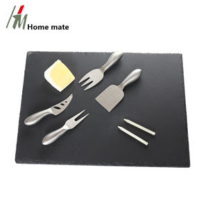 Usine directe 40*30cm ensemble de plateau de service Rectangle naturel plat en <span class=keywords><strong>ardoise</strong></span> écologique avec couteau et craies - Product Image 1