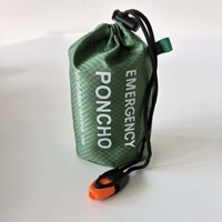 Imperméable de survie portable en PE enduit d'aluminium, anti-poussière, coupe-vent et imperméable, essentiel pour le camping, la randonnée et les situations d'urgence en extérieur