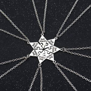 <strong>4</strong>/5/6/7/8 Pcs <strong>Best</strong> <strong>Friends</strong> Splicing Pendant <strong>Necklace</strong> <strong>for</strong> Men Women Friendship <strong>Necklace</strong> Alloy Pendant Friendship Jewelry - Product Image 1