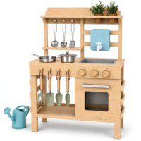 Ensemble de cuisine de jardin Montessori personnalisable OEM ODM avec fonction de plantation, maisonnette en bois sur mesure pour enfants pour le jardin