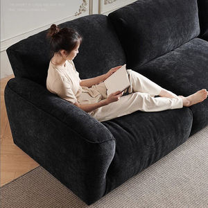 Ensemble de canapé modulaire pour salon en tissu chenille à pétales modernes, rembourrage en duvet, gris foncé avec pieds en acier inoxydable - Product Image 5